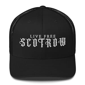 Live Free Scotrow Trucker Cap | Premium Mesh Snapback Hat
